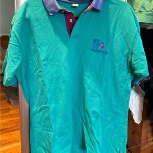 Teal Polo Shirt with Embroidered Logo 90’s